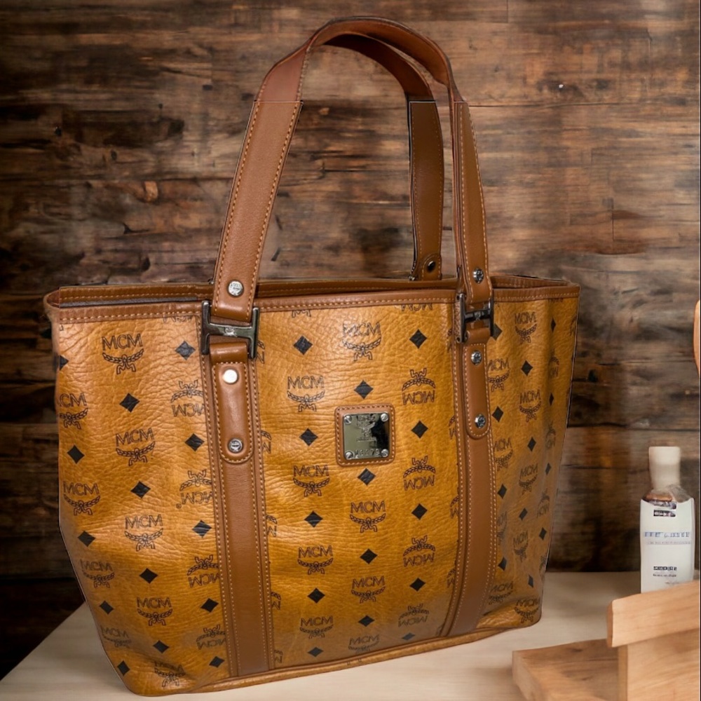 Authentic MCM tote cognac
